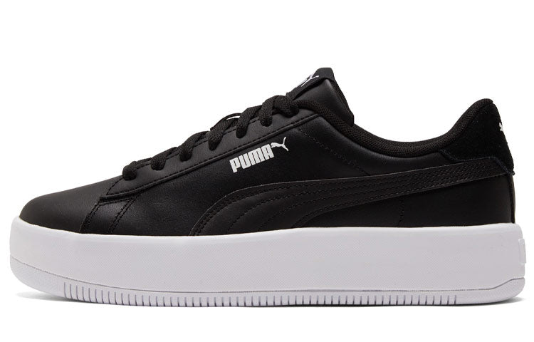プーマ Puma Women's Lily Platform Leather "Puma Black/Puma Black/Puma White" 384617-02