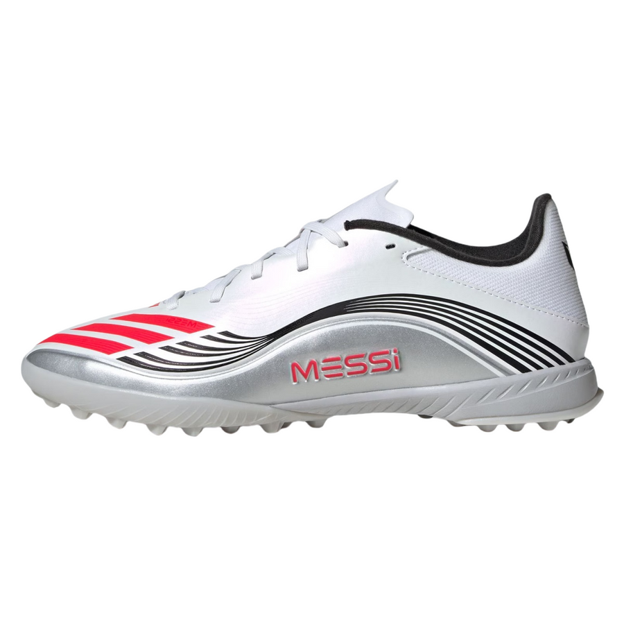 アディダス adidas F50 Messi League TF Cleats "Cloud White/Lucid Red/Silver Metallic" JP7448
