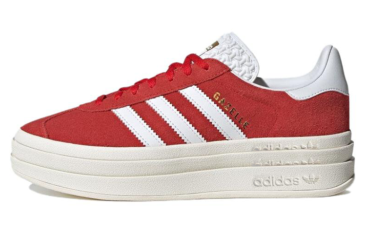 アディダス ガゼル adidas Women's Gazelle Bold "Red/Footwear White/Gold Metallic" ID6990
