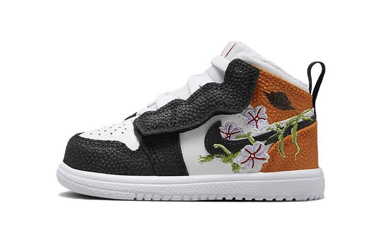 エアジョーダン1 Nike TD Air Jordan 1 Mid ALT SE "Floral Embroidery/White/Starfish" DR6964-100