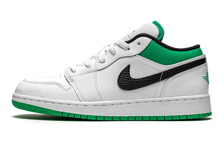 エアジョーダン1 Nike GS Air Jordan 1 Low "White/Lucky Green Tumbled Leather" 553560-129