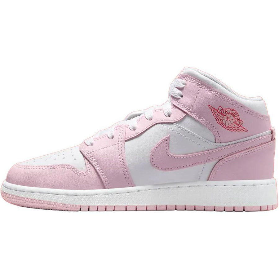 エアジョーダン1 Nike GS Air Jordan 1 Mid "Pink Foam/Fire Red/White" DQ8423-608