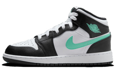 エアジョーダン1 Nike GS Air Jordan 1 Mid "White/Black/Green Glow" DQ8423-103