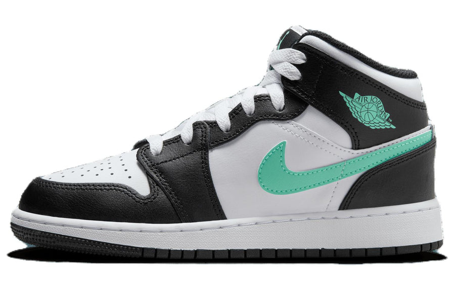 エアジョーダン1 Nike GS Air Jordan 1 Mid "White/Black/Green Glow" DQ8423-103