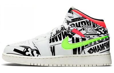 エアジョーダン1 Nike GS Air Jordan 1 Mid "All Over Logos" 554725-143