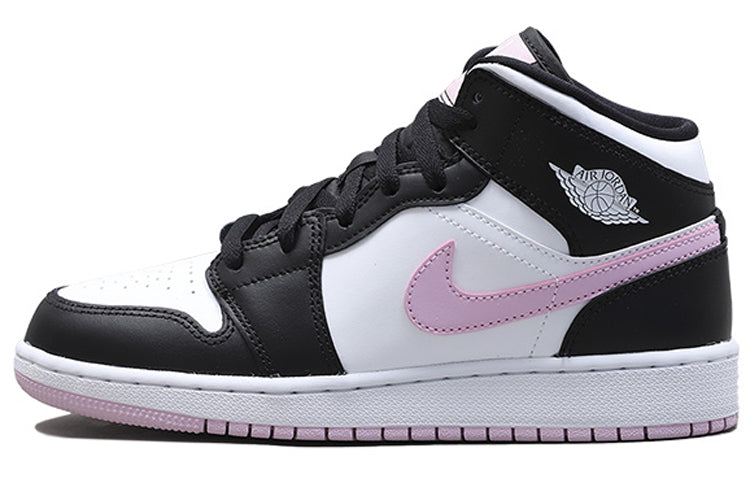 エアジョーダン1 Nike GS Air Jordan 1 Mid "White/Black/Light Arctic Pink" 555112-103