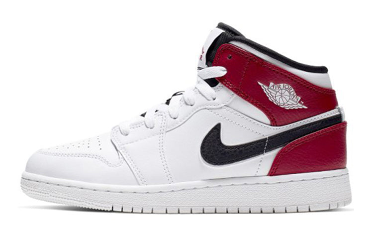 エアジョーダン1 Nike GS Air Jordan 1 Mid "White Black Gym Red" 554725-116