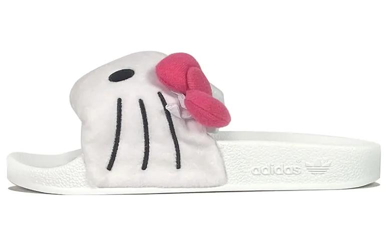 アディダス アディレッタ Hello Kitty × adidas Women's Adilette Slides "Footwear White/Core Black/Pink Fusion" IG8419