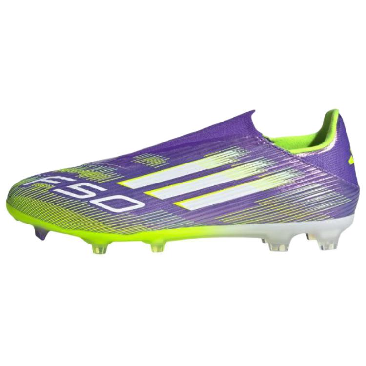 アディダス adidas F50 League Laceless FG Cleats "Purple Rush/Cloud White/Lucid Lemon" JH7734